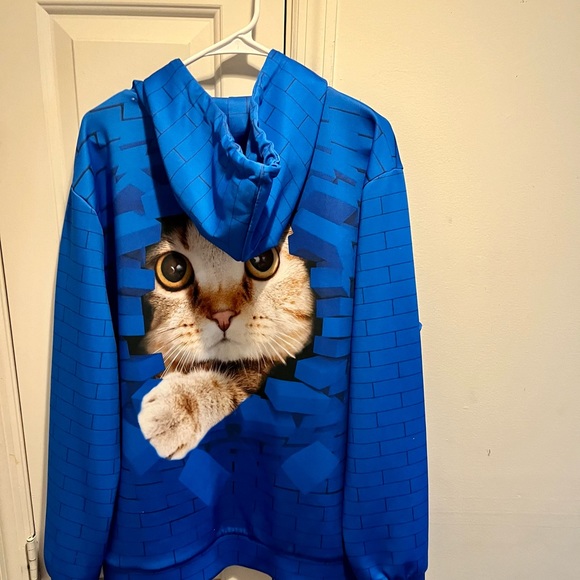 Cat themed sweatshirt with hoodie. Unisex - Picture 2 of 16